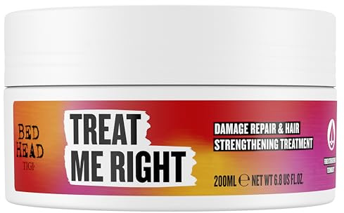 Bed Head by TIGI Treat Me Right Hair Mask – 200ml Deep Conditioning Hair Treatment for Damaged, Dry, Coloured & Chemically-Treated Hair with Intensive Repair, Frizz Control & Nourishing Moisture