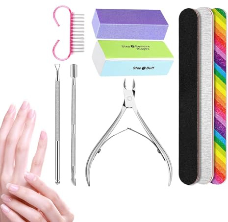 weiting Juego de limas de uñas, kit de herramientas de manicura - Set de manicura de uñas profesional para mujer - Kit de pedicura y kit de herramientas de cuidado de uñas para mujeres, todas las