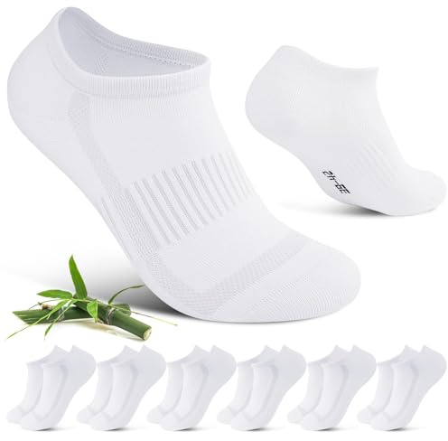 Cirorld sneakers strumpor män kvinnor bambu strumpor andningsbara sneakerstrumpor löparstrumpor bomullsstrumpor korta strumpor halvstrumpor 6 par