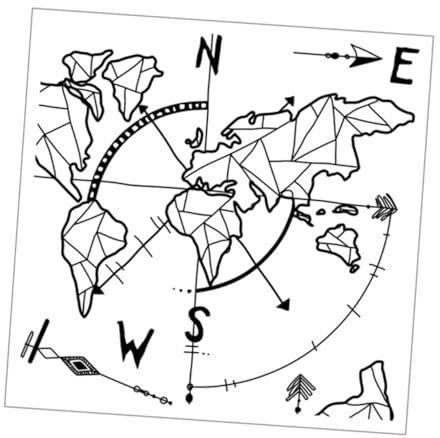 SHINEOFI Adesivi Murali Dal Design Unico: Decalcomanie Con Coordinate Della Mappa Del Mondo Autoadesive Per Lufficio Domestico