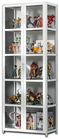 Koubhyj Vitrina Expositora Multifuncional 62x33x161cm, De Cristal a Prueba De Polvo para Colecciones y Figuras Coleccionables