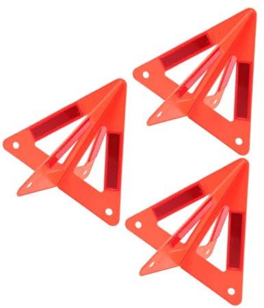 Triángulo de Advertencia Plegable para Coche, 3 Piezas, Plástico Rojo