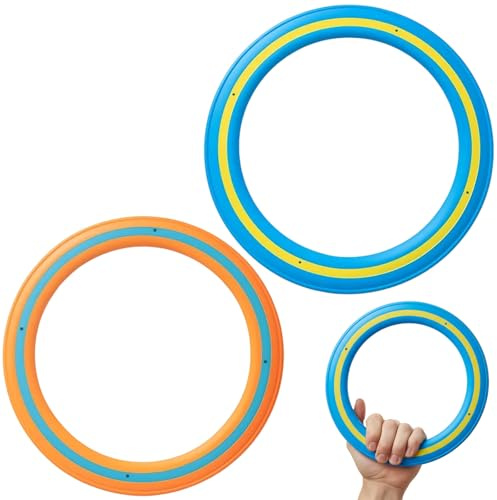 CtiUjdx Two-piece Frisbee Dog Toy, Interactive Flying Disc for Dogs and Kids, Durable Boomerang for Outdoor Play, Two Piece Set in Blue and Orange Colors