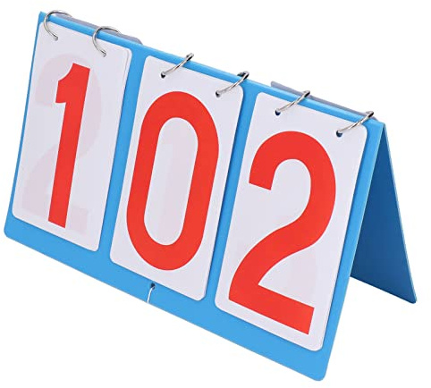 Cryfokt Tableau de Bord Compact à 3 Chiffres pour Volley-Ball, Tennis de Table, Tableau de Score Bleu Portable, Idéal pour Les Sports de Compétition