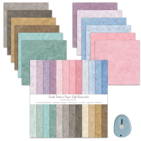 Lote de 24 Papeles para Scrapbooking de Doble Cara con Estampados – Papel Decorativo y de Manualidades – Ideal para Álbumes de Fotos DIY, Proyectos de Manualidades, Fondos para Origami y Decoración