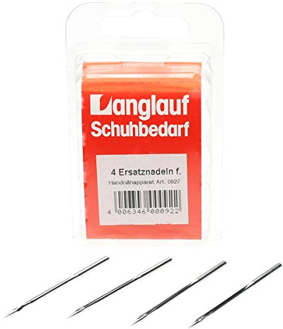 Langlauf Schuhbedarf Nadeln Nähnadeln, Ersatznadeln, Nähmaschinennadeln für Handnähapparat, Nähwerkzeug, Nähahle, Ahle, Sattlerahle Lederwerkzeug Made in Germany