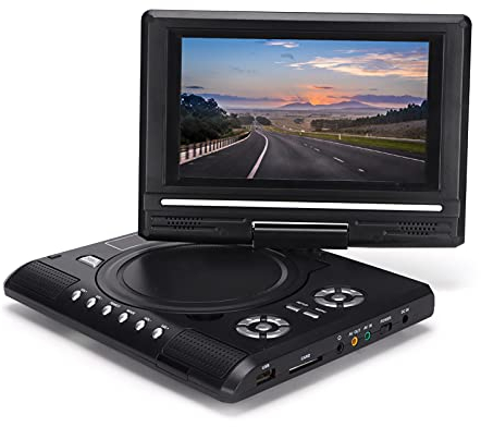 Fdit Tragbarer 6,8-Zoll- / 8,5-Zoll-DVD-Player mit Großem HD-LCD-Bildschirm, 270° Schwenkbarer Mobiler DVD-Player mit Fernbedienung und Gamepad, Unterstützt Analoge TV-Funktion, PAL, NTSC(8,5)