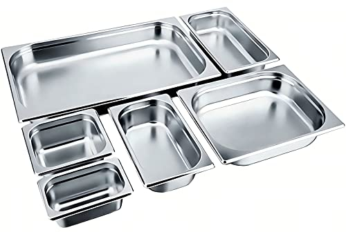 Konzept 11 - GN Behälter (Deckel GN 1/4) Edelstahl Warmbehälter Deckel, Pizza Zutatenbehälter, Gastro Behälter verschiedene Größen und Höhen, Gastro Normschale, Gastronorm Behälter