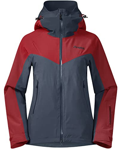 Bergans Oppdal Insulated W Jacket Colorblock-Blau - wasserdichte technische Damen Skijacke, Größe XL - Farbe Orion Blue