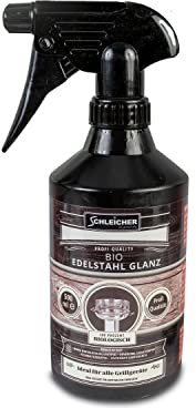 Activa Schleicher BIO Edelstahl Reiniger 100% biologisch KEINE chemischen Zusatzstoffe 500ml Sprühflasche starke Reinigunswirkung Grillreiniger für alle Grillarten geeignet