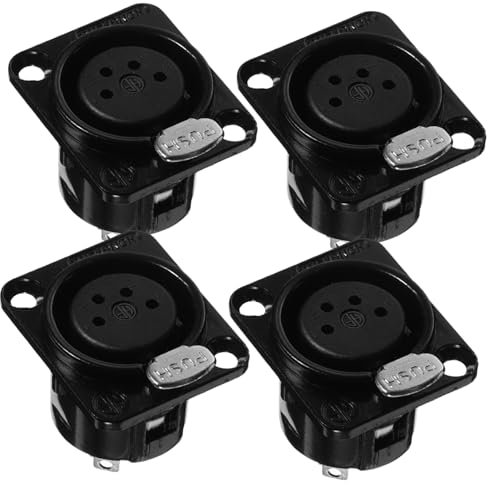 Toyvian 4pcs Metal Xlr Seat Xlr Connector for Studio Panel Adapter for Microphone Speaker Plugs Microphone Pin Panel