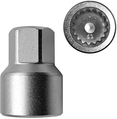 Radmutter Schraube Radmutter, Steckschlüsseladapter Radsicherungsmuttern, Werkzeug zum Entfernen von Radmuttern zur Diebstahlsicherung, Ersatzschlüssel Radsicherungsmuttern Compatible with Porsche 53