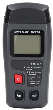 Digital Wood Tester Meter, Humidity Detector LCD Display for Wood, Paperboard, Dry Goods, Built in Low Power Detection