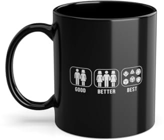 Good Better Pen and Paper rollspel Spiender kaffekopp | Bordsskiva PnP RPG Pen And Paper kopp svart (01894W)