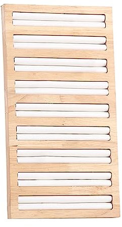 BESPORTBLE Bandeja Rectangular Blanca De Madera De Bambú Para Exhibición y Organización De Anillos Soporte Decorativo Para Joyas Tocador y Tienda