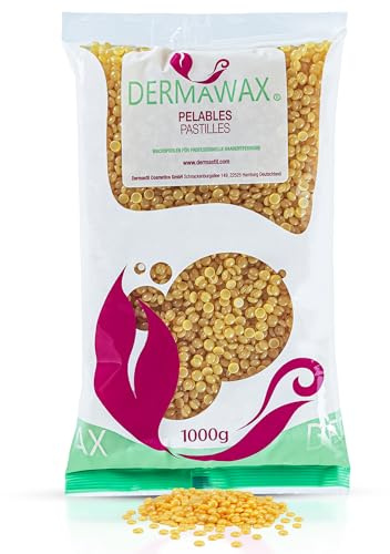 Dermawax Crystal Honig Wachsperlen zur Haarentfernung 1kg – Sanftes Heißwachs für Gesicht, Beine, Achseln & Bikinizone – Warmwachs ohne Streifen – Professionelle Haarentfernung Made in Italy