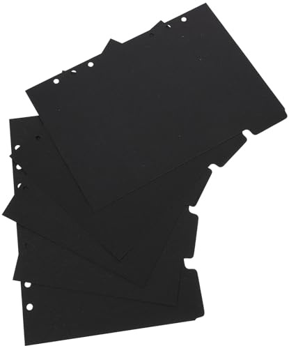 Abaodam Intercalaires A5 en Papier Noir, Lot de 15 Onglets Index pour Classeur, Séparateurs Pratiques pour Bureau et Organisation de Dossiers, Fournitures pour Annotation et Classement