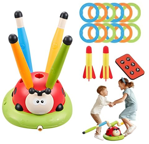 Juguetes musicales de salto, mariquita ejercicio salto juguete | Ladybug Rocket Launchers Toy,Equipo de ejercicio de juegos de jardines para niños pequeños para la escuela, al aire libre, parque, pati