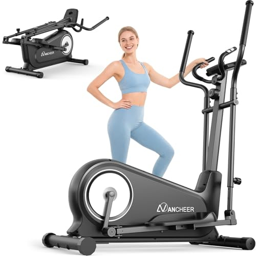 Elliptical Exercise Machine, Elliptical Machine for Home with Ultra-Smooth Magnetic System, Elliptical Trainer 15.5-19 Stride Max 550lb Capacity, 16 Resistance Levels Home Gym, 95% Pre-Assembled