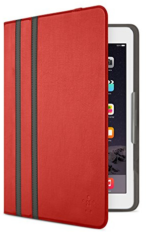 Belkin Universal Twin Stripe Schutzhülle (für Tablets, Apple iPad Air, iPad Air 2, iPad 2017, Samsung Galaxy Tab A (10 Zoll), S2 (10 Zoll)) rot