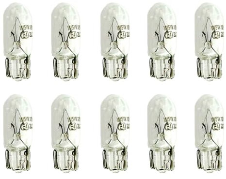 CARALL 10 Stück Halogenlampen 12V für Auto (T10 W5W 12V 5W)