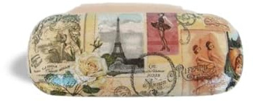 Estuche De Gafas, Funda Dura Para Gafas 16 cm, Vision Accesorios Para Mujer, Gafas Graduadas, Paris Vintage Card, Eiffel Tower Champagne Glasses Case