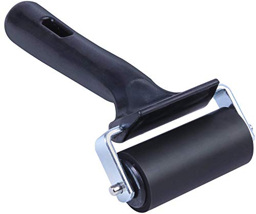 ONTWIE Rodillo para Tinta - para Linograbados y Xilografías - Goma Dura - Mango Negro - 60mm Rodillo de Goma