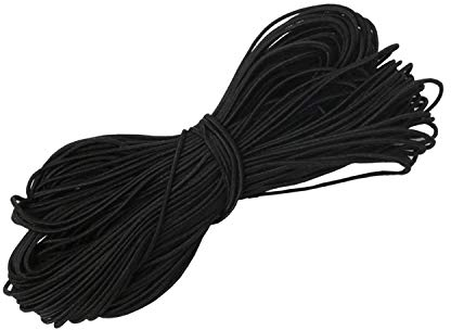 WedDecor Premium 1mm Elastic Cord Beading Cords, Strings & Threads for Jewellery Making, Sewing, Bracelets Necklace Beading, DIY, Wraps, Crafts and Hobby Projects, Black, 10 Metres
