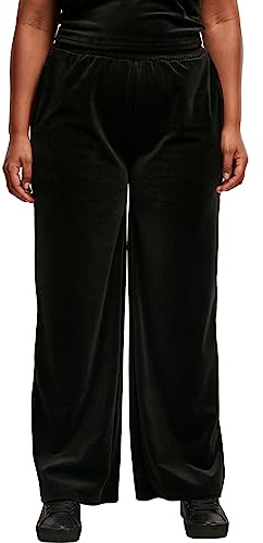 Urban Classics dam Träningsbyxor Ladies High Waist Straight Velvet Sweatpants