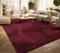 TT Home Wohnzimmer Teppich Kurzflor Anti-Rutsch Rückseite Unifarben Modern Waschbar, Farbe: Rot, Größe:80 cm Rund