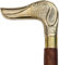 Handgefertigter Gehstock aus Holz, Messing, Hundekopf-Form, Messinggriff, Gehstock
