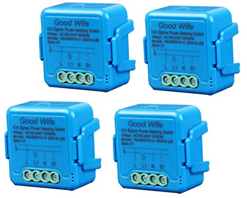 Good Wife Interruptor zigbee Switch con medidor de consumo eléctrico, mini módulo 16 A/3500 W, compatible con Alexa/Google Home, mando a distancia Smart Life Tuya App, 220 V/110 V (4)