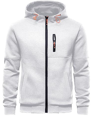 CTU Sudaderas con capucha para hombre, con cremallera, manga larga, forro polar, tallas S-3XL