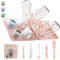 BAZELINE CREATIONS 7-in-1 Babyflaschen Reinigungsset: Flaschenbürste, Saugerbürste, Strohbürste, Seifenspender, Löffel, Trockenständer Babyflaschen, Aufbewahrungsbox – Travel Essentials (Rosa)