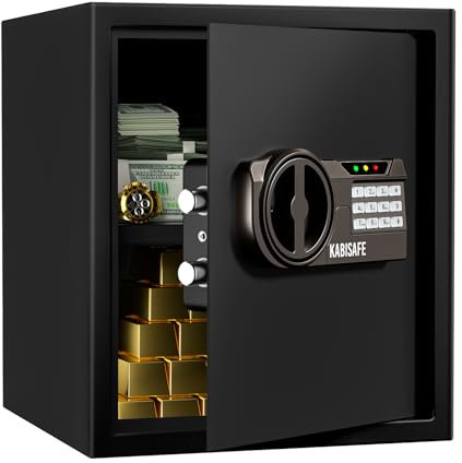 KABISAFE Safes for Home, Digital Large Safes Box, 43L Security Cabinet Safe with Keypad Safety Key Lock, Personal Safe for Home Business Office Document Jewelry Gun Cash