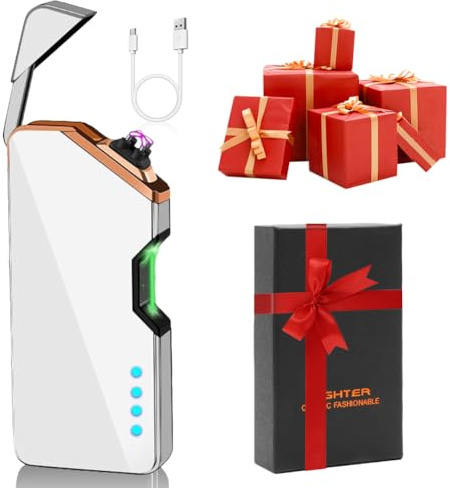 CEWROM Mechero Electrónico USB - Regalo de Cumpleaños Para el Día del Padre - Encendedor de Arco Eléctrico Con Pantalla Táctil, a Prueba de Tormentas
