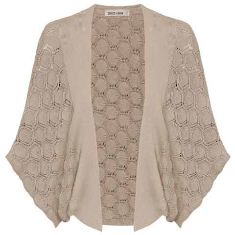GRACE KARIN Gilet Femme Manches Chauve-Souris Ouvert Châle Cardigan Elegant