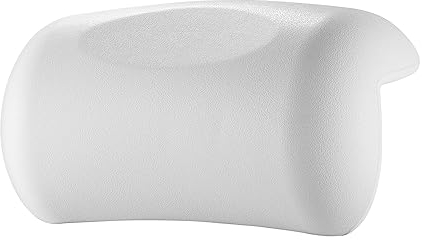 Koelaa Oreiller de Bain, Oreiller de Bain Imperméable, Coussin Baignoire, Oreiller de Bain avec 2 Ventouses, Oreiller de Baignoire Ergonomique, Coussin de Nuque, Oreiller de Bain Amovible-Blanc