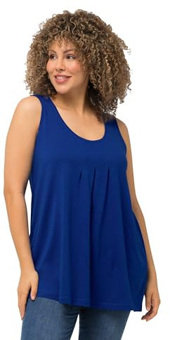 Ulla Popken, Damen, große Größen, Top, Zierfalten, A-Linie, Rundhals, ärmellos, Modal
