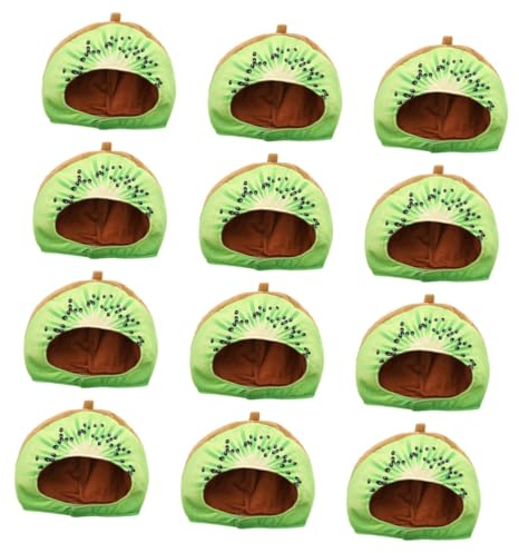 HEMOTON 12st Kiwi-kopfbedeckung Hawaiianisches Fest Fruchtkleidung Geflochtenes Stirnband Hawaiianisches Outfit Partykostüm Cosplay-kopfbedeckung Fruchthut Dekorativ Mann Silas Obst Plüsch