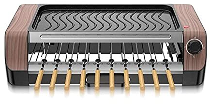HOABBR Grill inomhus rökfri grill elektrisk rökfri inomhusgrill justerbar temperaturkontroll lämplig för fest/hem