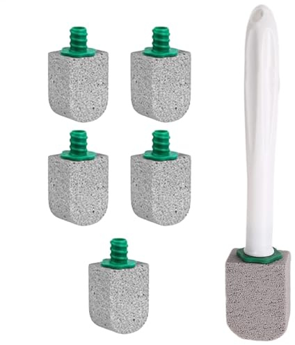 Escobilla de inodoro , de limpieza , barra de inodoro con mango largo, kit de barra de inodoro con recargas, quitamanchas de agua dura, cabezales de recambio para baño