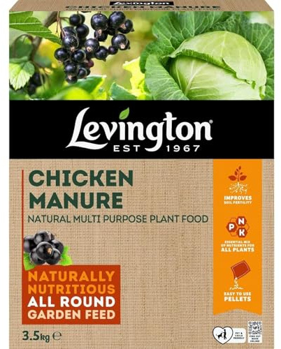 Levington Chicken Manure Pellets 3.5kg/9kg Bag | Organic-Based Fertiliser for Fruit, Vegetables, Flowers, and Lawns | Natural Soil Enricher & Plant Booste (3.5kg)