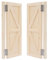 Schwingtüren-Paar, Lamellentür aus Kiefernholz, 70 * 90cm, Saloontüren Komplett-Set, Automatischem Türrücklauf, Bartüren, Scharniertüren, Massivholz Schwingtüren für Cafés Bars Terrassen (Holz)