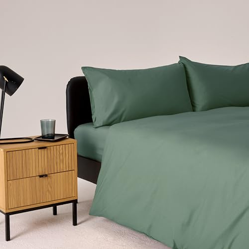Bassetti Completo Copripiumino Singolo, Salvia, 100% Cotone, 155X200 cm, Set Copripiumino, Parure, Lavabile In Lavatrice, Sacco Copripiumino, Lenzuolo Sotto Con Angoli, Federa