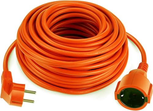Prolunga Elettrica 30 Metri con Presa Schuko Maschio/Femmina – Cavo per Interni ed Esterni, Impermeabile, Alta Resistenza per Giardino, Casa, Ufficio e Uso Professionale