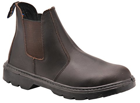 Portwest FW51 Steelite Dealer Känga Spikskyddad Mellansula Halkfri Hållbar | Brun, 42, S1P EN ISO 20345, Unisex, Antistatisk, Stålhätta, Vaxat Fullnarvigt Buffelläder, Dubbel Densitet, Yttre Hudtyg