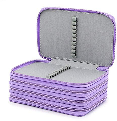 Towinle Federmäppchen 3 Fach Schlampermäppchen Große Kapazität Federmappe Junge Mäppchen Federtasche mit Reißverschluss Bleistift-Beutel für Studenten Schule Büro Geschenk (Lila)