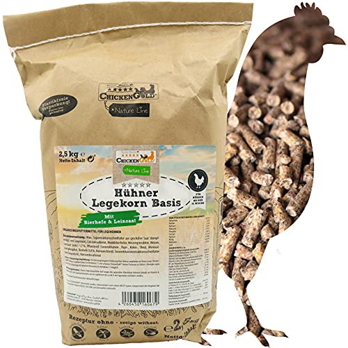 hühnergold Hühnerfutter - 2,5kg Legekorn - ohne Gentechnik - Legefutter für Legehennen