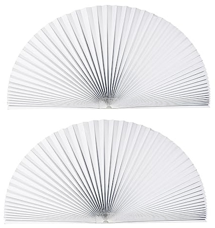 2 PCS Arch Window Light Filtering Pleated Shade Blinds for semi-Circle Arch Window, 60%-70% Shade, Easy to Cut and Install, 72 x 36, White